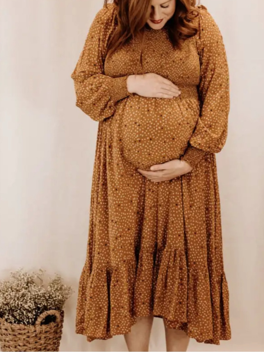 HATCH 0 Yellow Lana Maternity Dress Midi Longsleeve Oversized Women's XS Fall